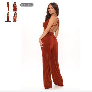 Fashion Nova Heat Of The Moment Pant Set Mocha Brown Velvet Women's Size M
